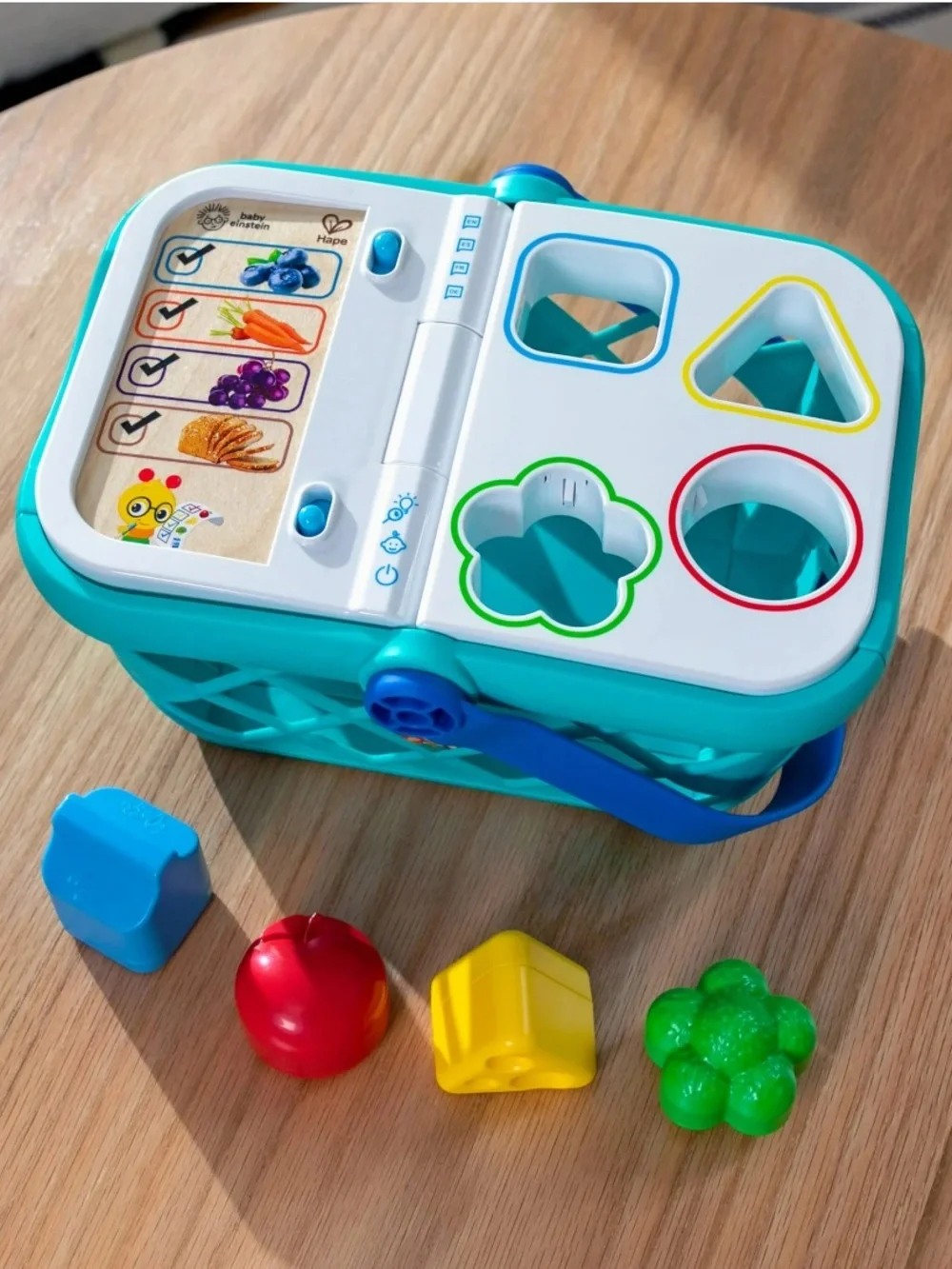 Baby Einstein + Hape Magic Touch Shopping Basket & Shape Sorter Toy